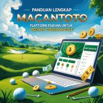 Interface platform Macantoto menampilkan berbagai permainan togel online, statistik live, dan simulasi golf virtual dengan desain profesional dan aman